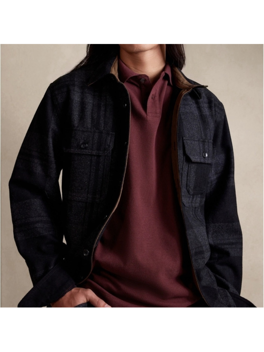 Mens Banana Republic raspberry pique polo xxl